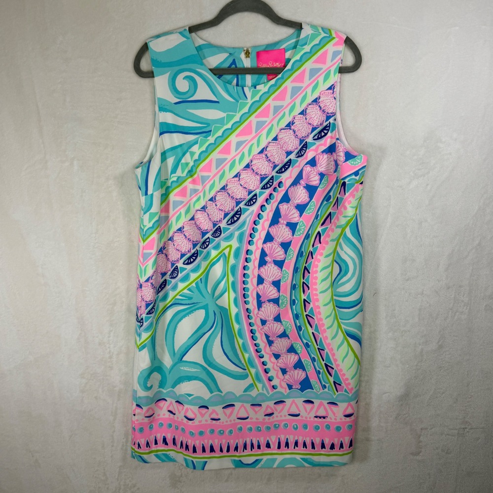 Lilly Pulitzer Narissa Stretch Shift Dress Multi Coco Island Women 16